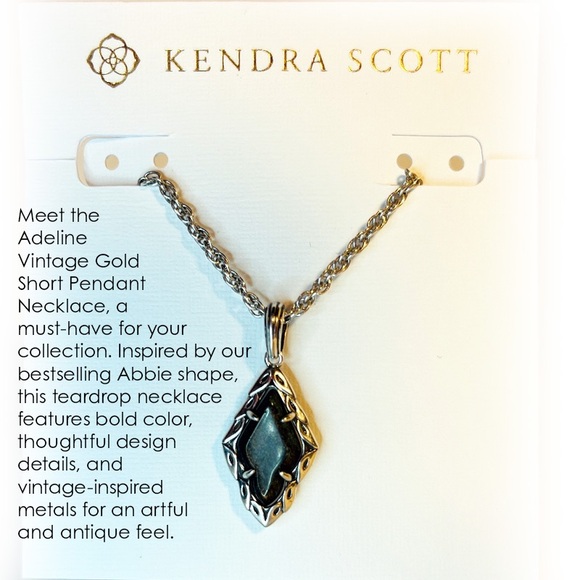 Kendra Scott Silver Necklace with Golden Obsidian - Picture 2 of 9